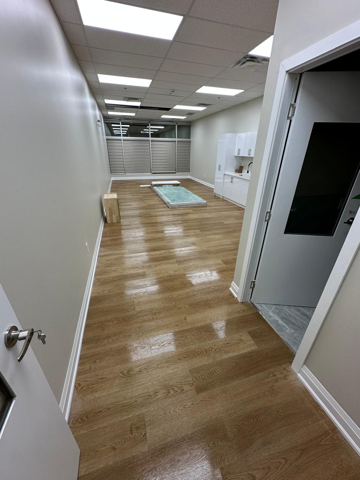 Clean hallway after professional janitorial service