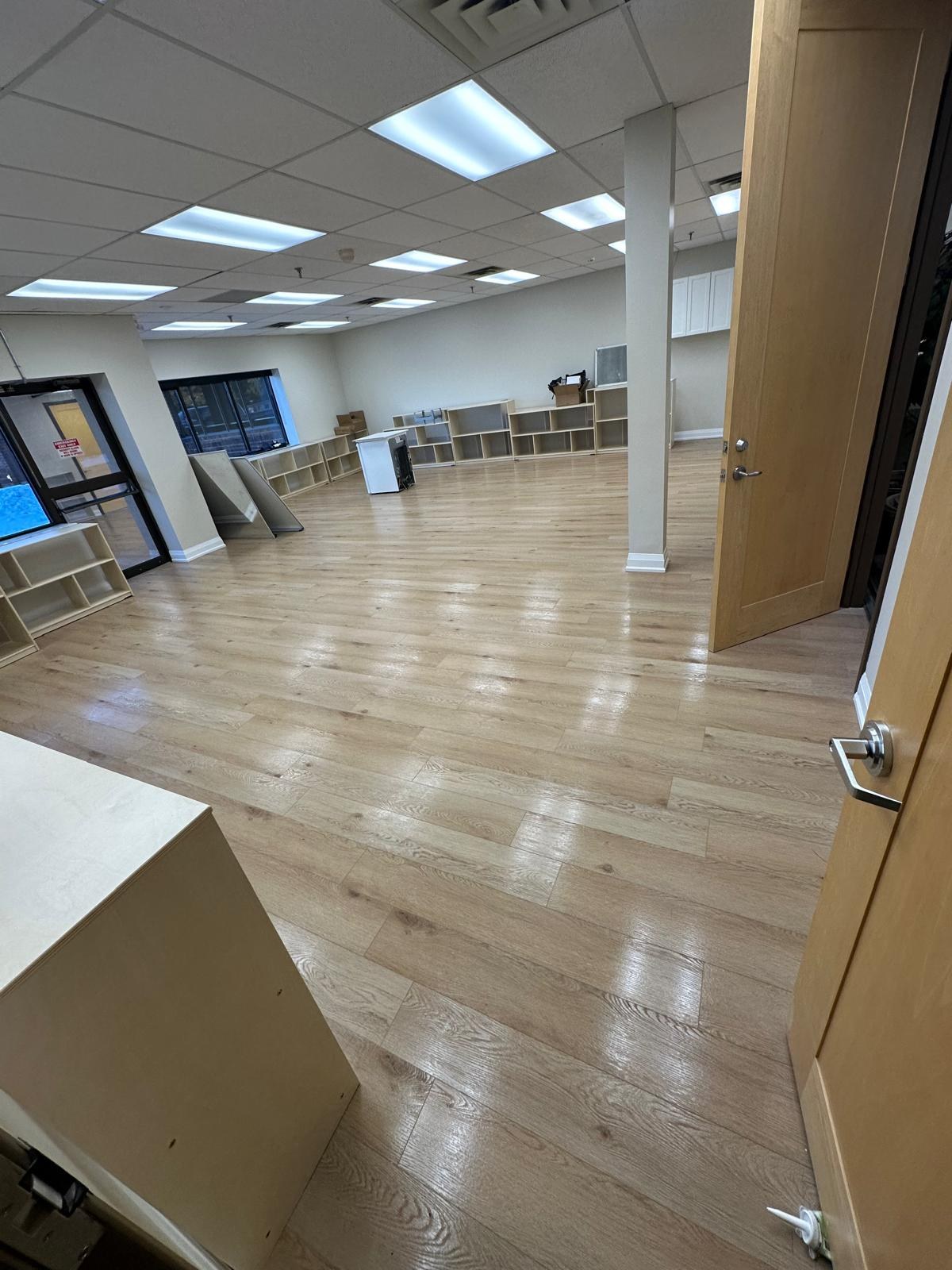 Clean commercial space after professional cleaning
